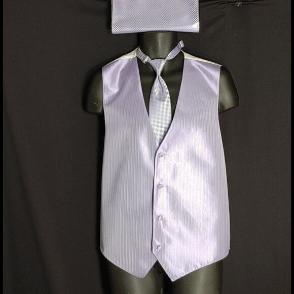 MEN'S LARR BRIO 3 PIECE FORMAL VEST & TIE SET MT - Picture 1 of 9